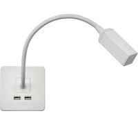 Knightsbridge Screwless Reading Light with Dual USB Charger - Matt White - SFRLMW