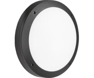 Knightsbridge SHE1BEM 230V IP65 18W LED Round Bulkhead CCT with Emergency - Black