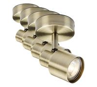 Knightsbridge Single GU10 Spotlight in Antique Brass (Pack of 4)