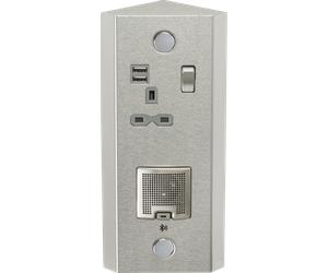 Knightsbridge SKR0013 13A 1G Vertical Switched Socket with Dual USB Charger (2.4A) & 3W RMS Bluetooth Speaker