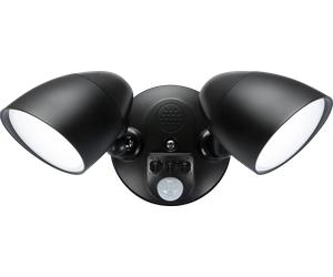 Knightsbridge SL20CCTB 110-230V IP65 Twin Head Black 20W Security Floodlight with PIR,Sensor, CCT and Manual Override