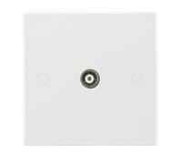Knightsbridge SN0120 White Square Edge Coax TV Outlet (Isolated)