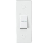 Knightsbridge SN127R White Square Edge 10AX 1G SP 2-Way Retractive Architrave Switch "PRESS"