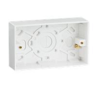 Knightsbridge SN1800 White Square Edge Double 35mm Pattress Box + Earth Terminal