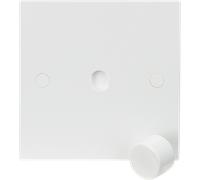 Knightsbridge SN1DIM White Square Edge 1G Dimmer Plate with Matching Dimmer Cap