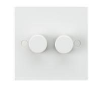 Knightsbridge SN2162 White Square Edge 2G 40-400W Dimmer Switch