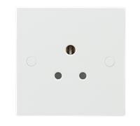 Knightsbridge SN5U White Square Edge 5A Unswitched Round Pin Socket
