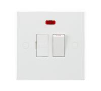 Knightsbridge SN6300N White Square Edge 13A Switched Fused Spur Unit + Neon
