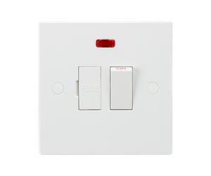 Knightsbridge SN6300N White Square Edge 13A Switched Fused Spur Unit + Neon
