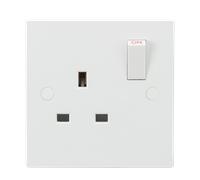 Knightsbridge SN7000 White Square Edge 13A 1G DP Switched Socket