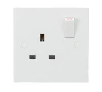 Knightsbridge SN7000S White Square Edge 13A 1G SP Switched Socket