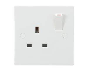 Knightsbridge SN7000S White Square Edge 13A 1G SP Switched Socket