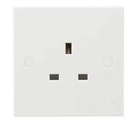 Knightsbridge SN7000U White Square edge Plastic 13A 1G Unswitched Socket, 9.0 mm*86.0 mm*86.0 mm