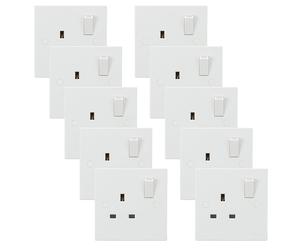 Knightsbridge SN7000x10 White Square Edge 13A 1G DP Switched Socket (10 Pack)