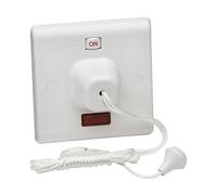 Knightsbridge SN8310N White 45A Pull Cord Switch,Double Pole