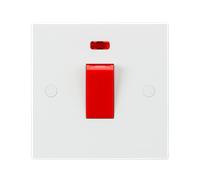 Knightsbridge SN8331N White Square Edge 45A 1G DP Switch + Neon