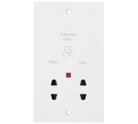 Knightsbridge SN8900N White Square edge Plastic 115/230V Dual Voltage Shaver Socket with Neon