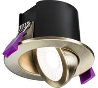 Knightsbridge SpektroLED Evo Tilt - Fire Rated IP65 Downlight with 2 x Wattage and 4 x CCT - Antique Brass