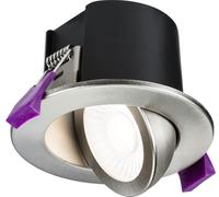 Knightsbridge SpektroLED Evo Tilt - Fire Rated IP65 Downlight with 2 x Wattage and 4 x CCT - Brushed Chrome