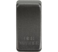KnightsBridge Switch cover "marked DISHWASHER" - smoked bronze