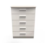 Knightsbridge Tall Chest of Drawers Off-White 5 Drawers 108cm