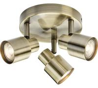 Knightsbridge Triple GU10 Spotlight in Antique Brass