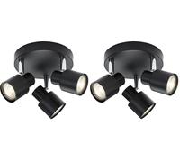 Knightsbridge Triple GU10 Spotlight in Matt Black (Pack of 2)