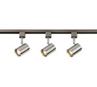 Knightsbridge TRKIT8ABC 1 Metre 230V GU10 Track Spotlight Kit - Brushed Chrome