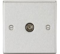 KnightsBridge TV Outlet (non-isolated) - Square Edge Brushed Chrome
