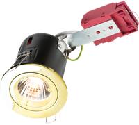 Knightsbridge VFRDGICB 230V IP20 50W Fixed GU10 IC Fire-Rated Downlight - Brass