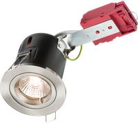 Knightsbridge VFRDGICCBR 230V IP20 50W Fixed GU10 IC Fire-Rated Downlight - Brushed Chrome