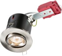 Knightsbridge VFRSGICCBR 230V IP20 50W GU10 IC Fire-Rated Tilt Downlight - Brushed Chrome