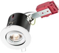 Knightsbridge Tilt GU10 230V 50W IC Fire Rated Downlight-Gimbal-White, Metal