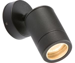 Knightsbridge WALL3LBK 230V IP65 GU10 35W Adjustable Aluminium Powder-Coated Black Wall Light