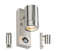 Knightsbridge WALL5LSS 230V IP44 GU10 Stainless Steel Wall Light with PIR