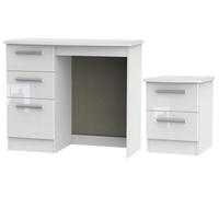 Knightsbridge White 2 Piece Bedroom Set with 2 Drawer Bedside