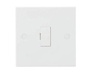 Knightsbridge White Square edge Plastic 13A Fused Spur Unit with 3A Fuse Fitted