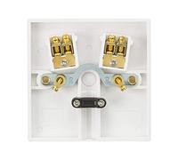 Knightsbridge White Square edge Plastic 20A Flex Outlet Plate