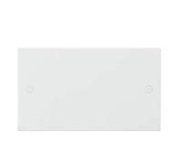 Knightsbridge White Square edge Plastic 2G Blanking Plate