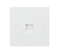 Knightsbridge White Square edge Plastic Telephone Extension Socket