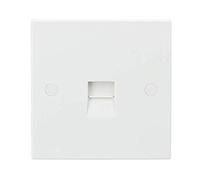 Knightsbridge White Square edge Plastic Telephone Master Socket