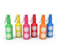 KNINE OUTDOORS 6 Pack Plastic Bottles Shooting Targets for Shooting, 6 Bright Colors with Hanging Rope for Target Practice, Target Practice for Airsoft Pellet Pistol BB Gun