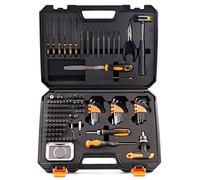 KNINE OUTDOORS Screwdriver Set Repair Kit Maintenance Tools with File Set, Hex Key Set, Ergonomical Designed T-BAR Ratcheting Wrench Rubber Mallet Bits Wrenches Adapters Pin Punches, 157 Set