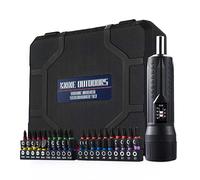 KNINE OUTDOORS Torque Screwdriver Wrench Driver Set 10-70 Inch Pounds lbs for Maintenance with T-bar Handle, 40 Hex Bits, 1/4" Socket, Shaft Extension, for Tools, Bike Repairing and Mounting, Black