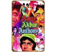KNIOIL Amar Akbar Anthony - Amitabh Bachchan - Hindi Movie Poster - Tallenge Bollywood Poster Vintage Metal Tin sign Logo Family Club Bar Cafe Bedroom Art Wall Decoration Gift 8x12 inches