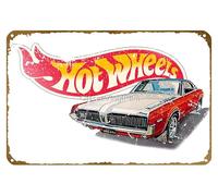 KNIOIL Authentic Vintage, Distressed Hot Wheels 1968 Custom Cougar Poster Vintage Metal Tin sign Logo Family Club Bar Cafe Bedroom Art Wall Decoration Gift 8x12 inches