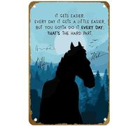 KNIOIL BoJack Horseman It Gets Easier Every Day It Gets A Little Easier That's The Hard Part Poster Vintage Metal Tin sign Logo Family Club Bar Cafe Bedroom Art Wall Decoration Gift 8x12 inches