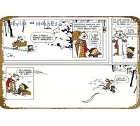 KNIOIL Calvin And Hobbes Poster Retro Metal Tin Sign Home Kitchen Bar Garage Cafe Club Cave Vintage Art comic Wall Decor Gift 8x12 Inch.
