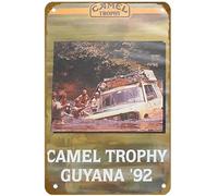 KNIOIL Camel Trophy 1992 - Guyana Movie Poster Vintage Metal Tin sign Logo Family Club Bar Cafe Bedroom Art Wall Decoration Gift 8x12 inches