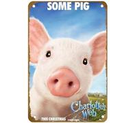 KNIOIL Charlotte's Web (#6 of 13) Some pig 2006 Movie Poster Vintage Metal Tin sign Logo Family Club Bar Cafe Bedroom Art Wall Decoration Gift 8x12 inches